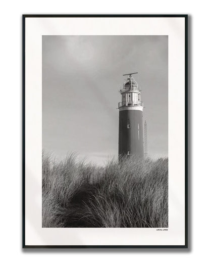 Texel Klassiek fotoposter verticaal ingelijst - Zwart-Wit
