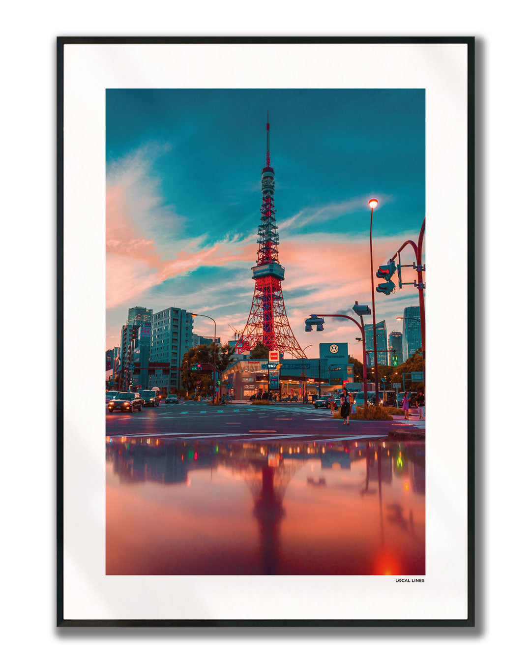 Tokio Klassiek fotoposter verticaal ingelijst - Kleur