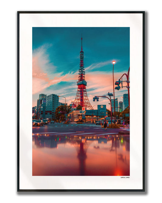 Tokio Klassiek fotoposter verticaal ingelijst - Kleur