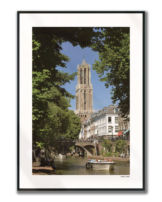 Utrecht Domtoren fotoposter verticaal ingelijst - Kleur