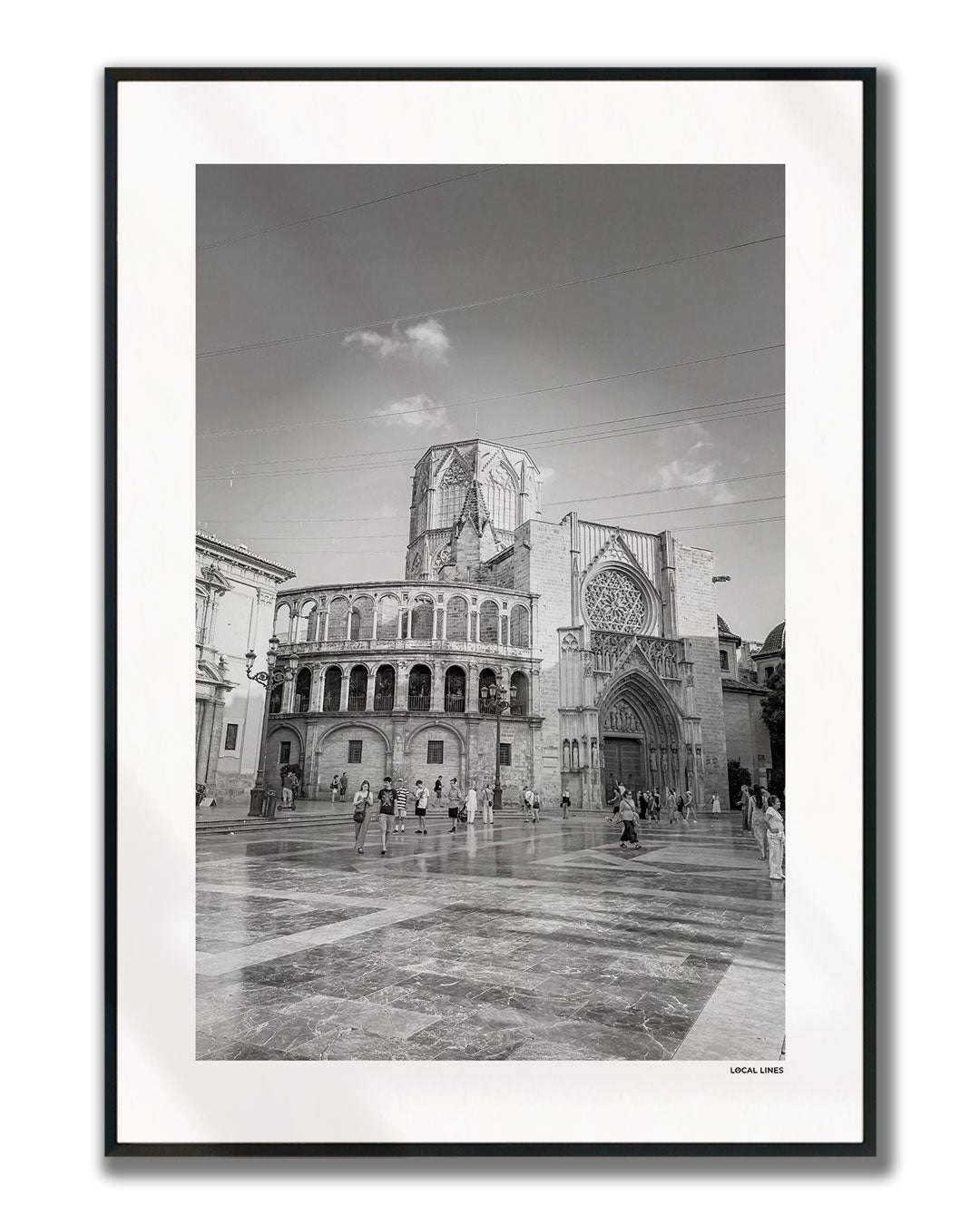 Valencia Klassiek fotoposter verticaal ingelijst - Zwart-Wit