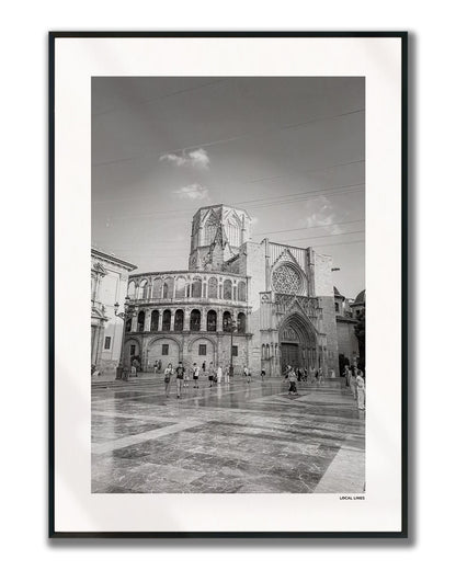 Valencia Klassiek fotoposter verticaal ingelijst - Zwart-Wit