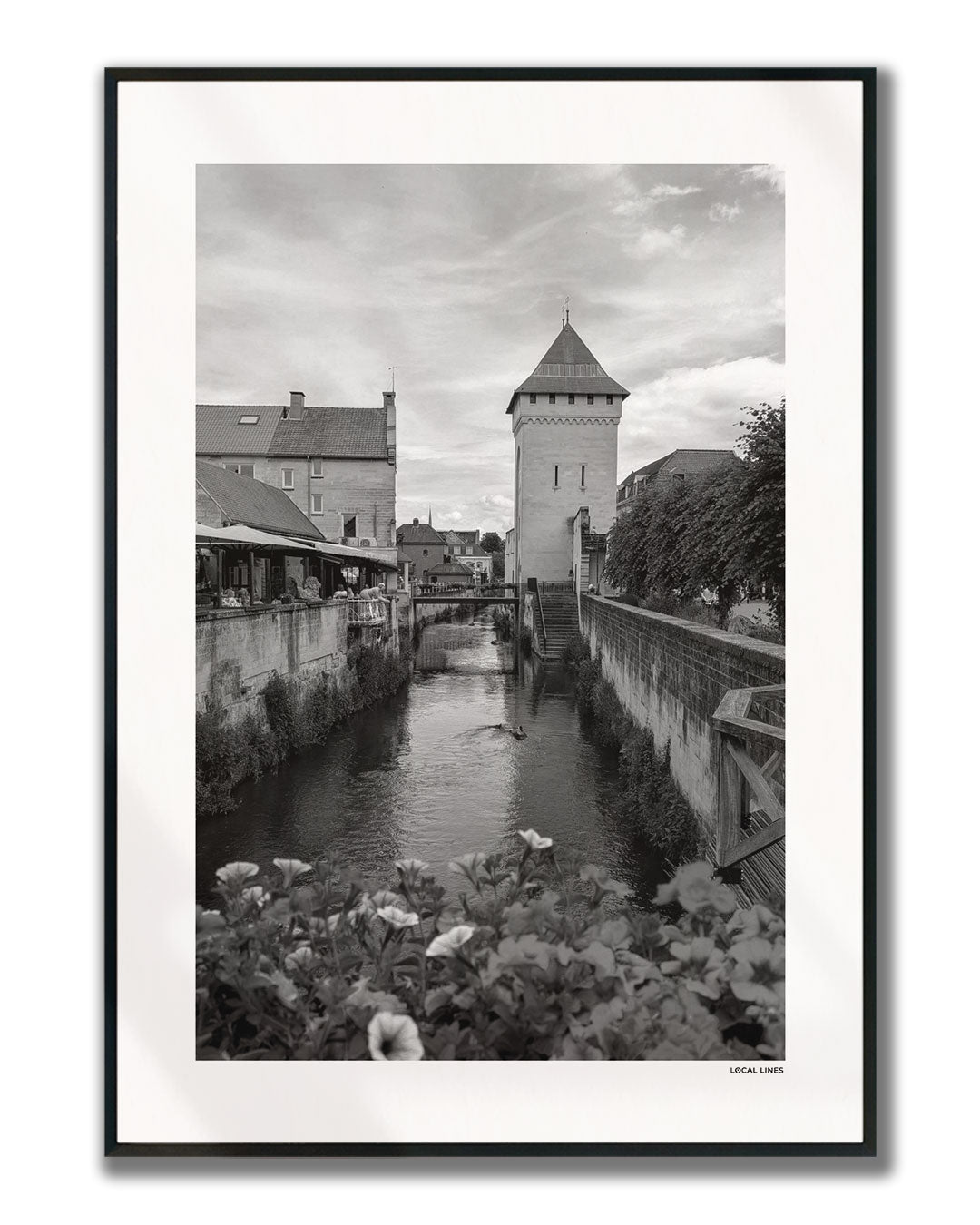 Valkenburg Klassiek fotoposter verticaal ingelijst - Zwart-Wit