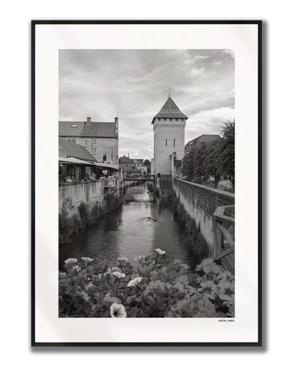 Valkenburg Klassiek fotoposter verticaal ingelijst - Zwart-Wit
