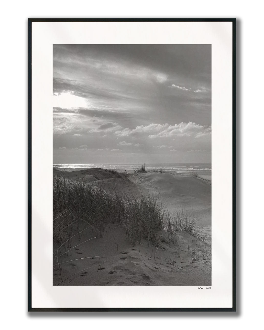 Zandvoort Klassiek fotoposter verticaal ingelijst - Zwart-Wit