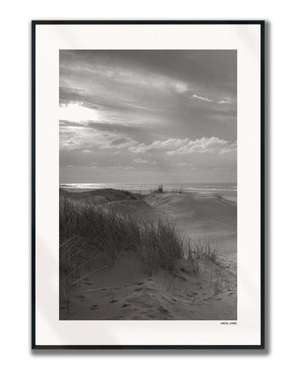 Zandvoort Klassiek fotoposter verticaal ingelijst - Zwart-Wit