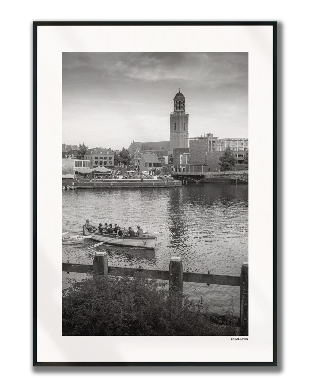 Zwolle Klassiek fotoposter verticaal ingelijst - Zwart-Wit