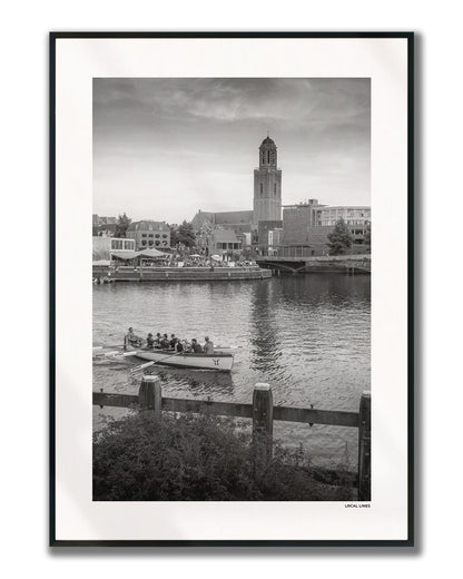 Zwolle Klassiek fotoposter verticaal ingelijst - Zwart-Wit