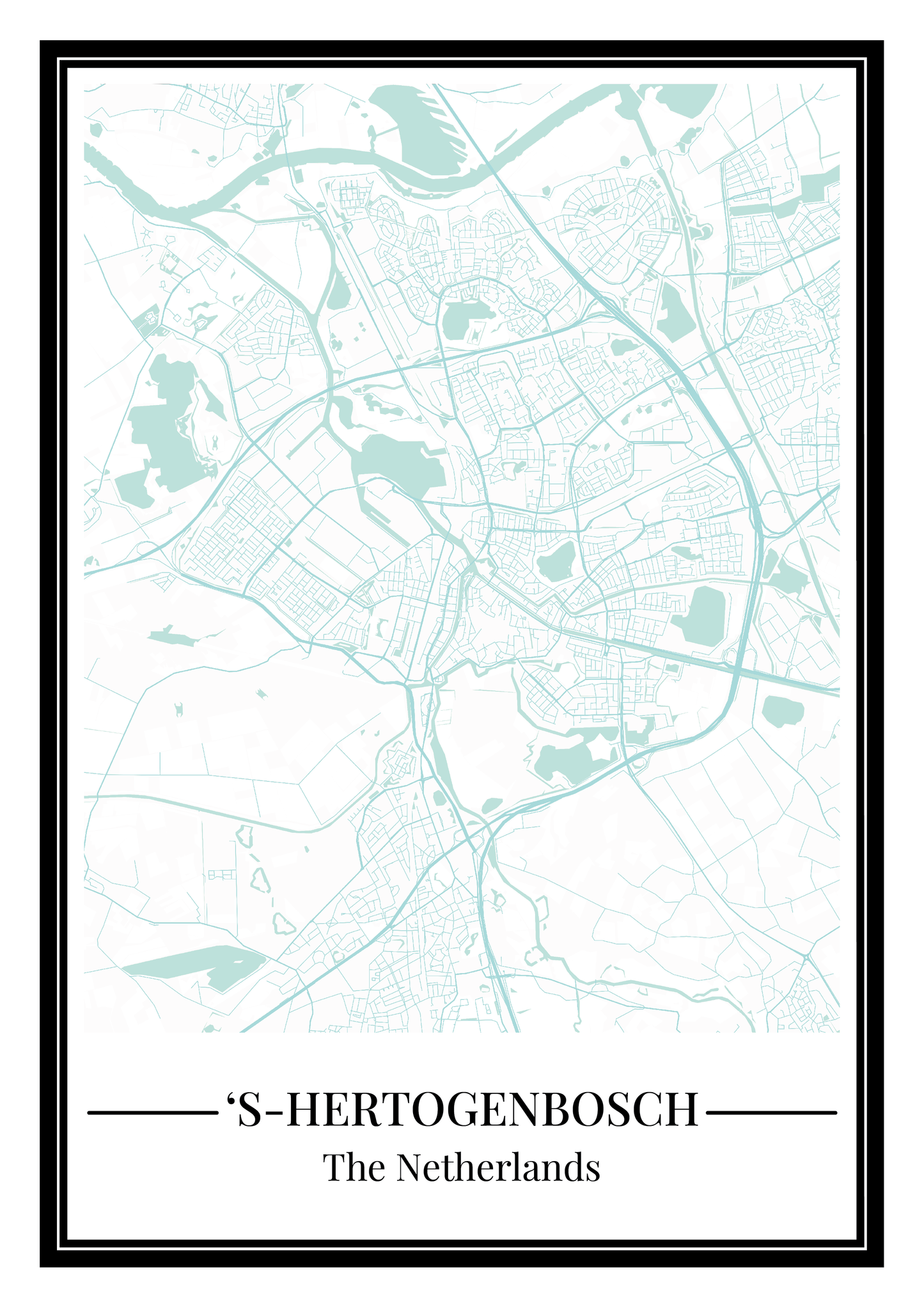 's-Hertogenbosch - Poster Aqua Blue