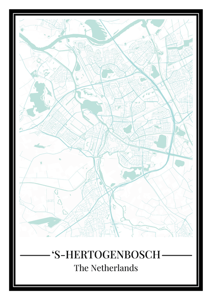 's-Hertogenbosch - Poster Aqua Blue