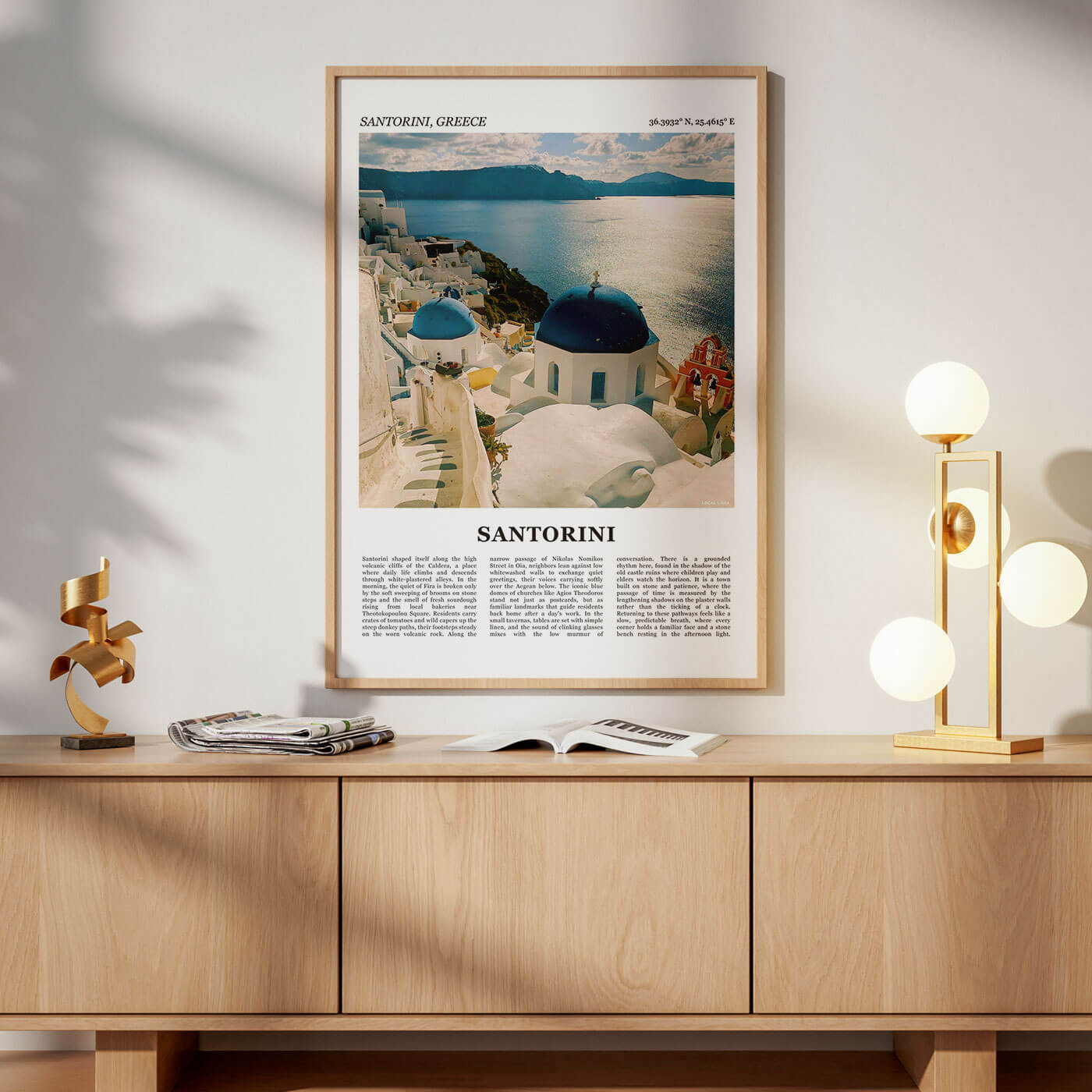 Santorini Fotoposter – Kleur