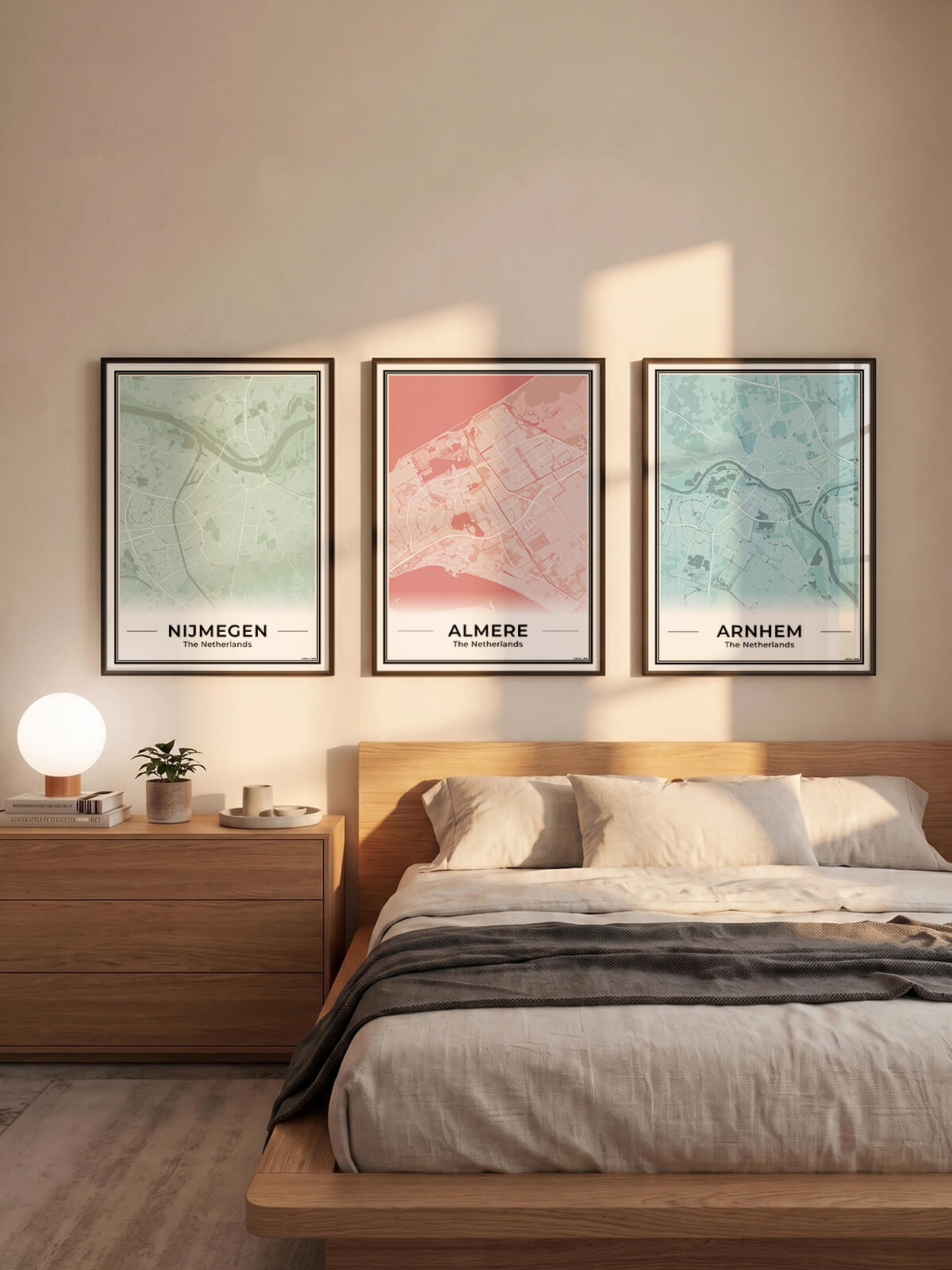 Plattegrond Almere in slaapkamer in 3 kleuren Algemeen