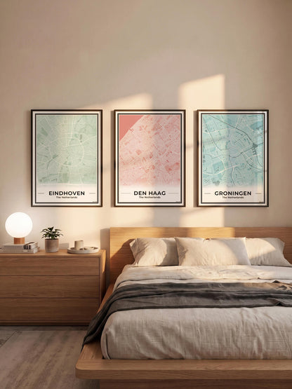 Plattegrond Den Haag in slaapkamer 3 kleuren Algemeen