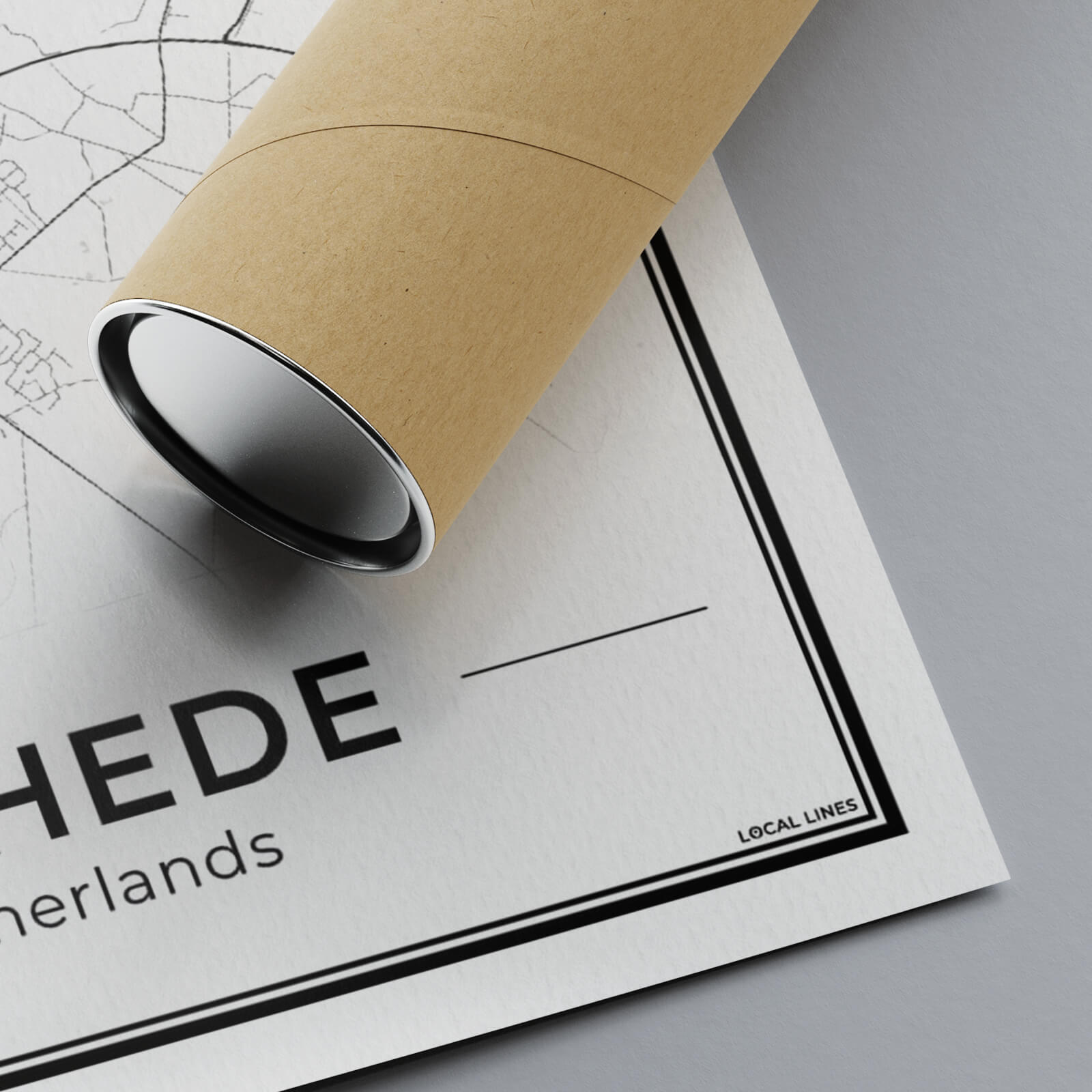 Plattegrond Enschede Wanddecoratie Papier Closeup Algemeen