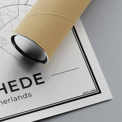 Plattegrond Enschede Wanddecoratie Papier Closeup Algemeen