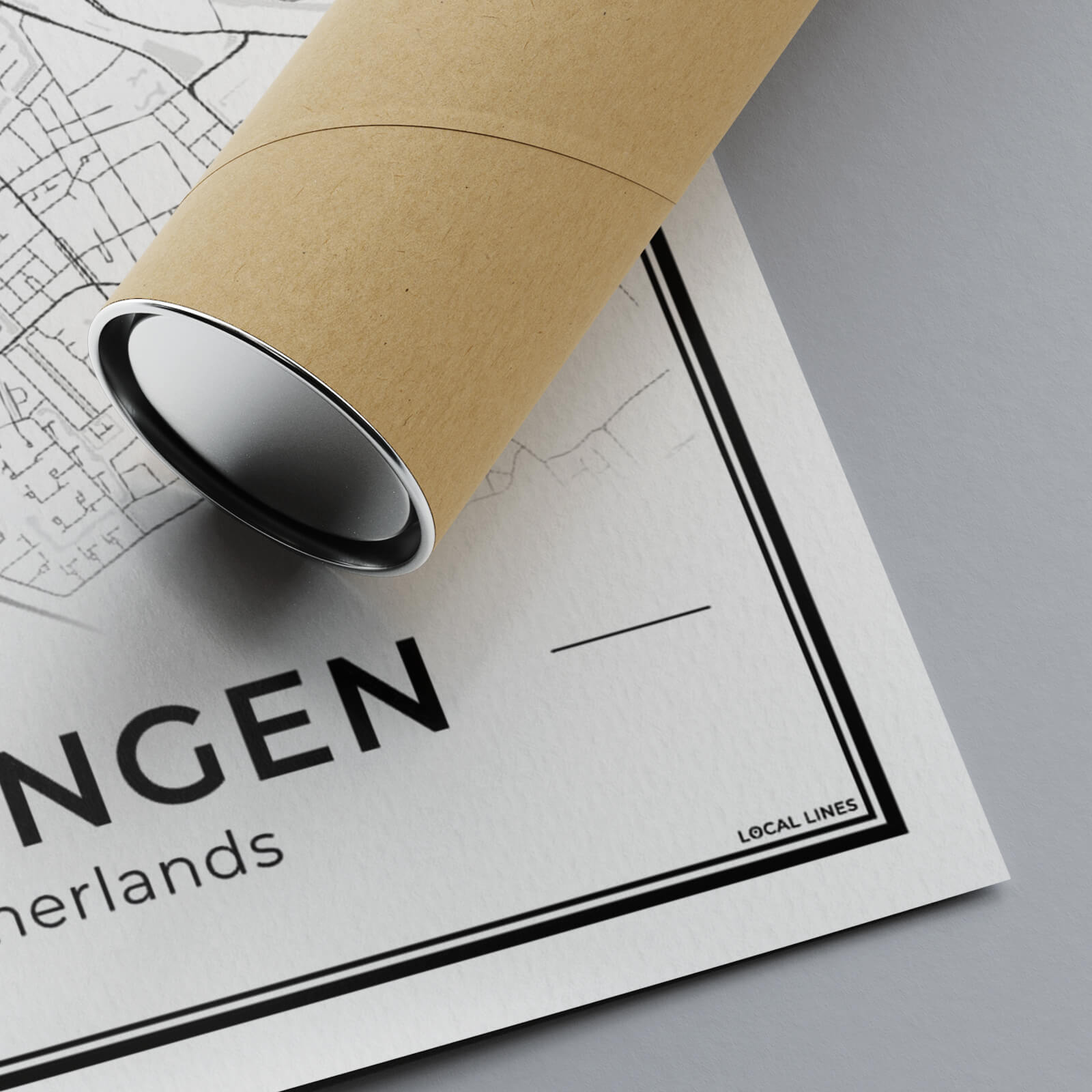 Kaart Groningen close-up van papier Algemeen