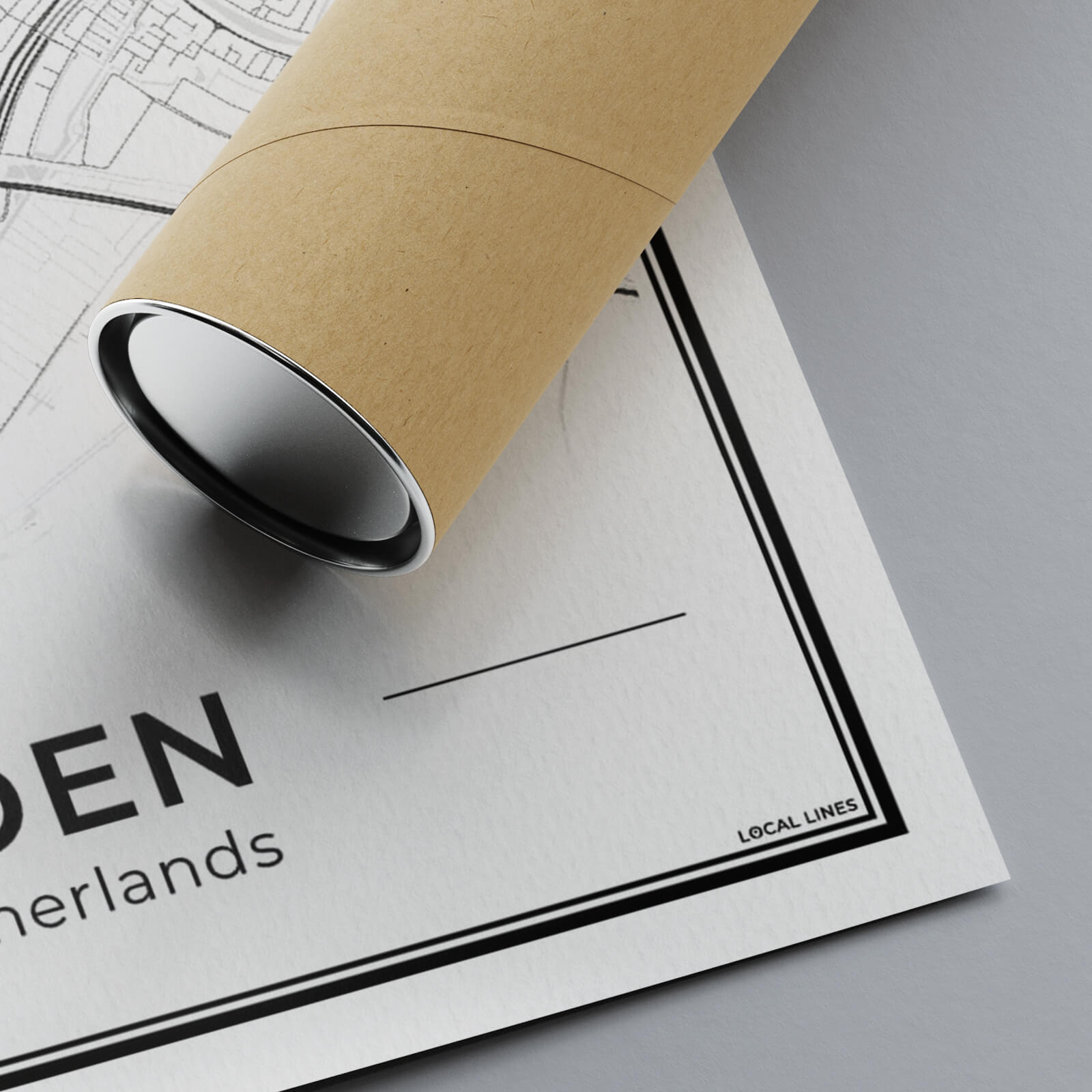 Stadskaart Leiden Poster Detail van Papier en Drukkwaliteit Algemeen