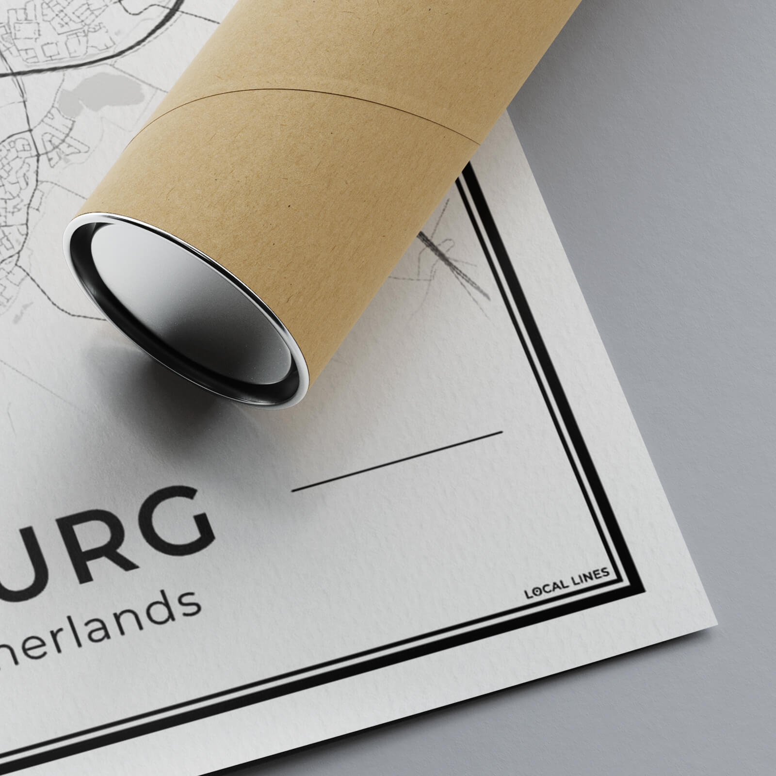 Plattegrond Tilburg Stad Detail van Papier Algemeen