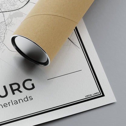 Plattegrond Tilburg Stad Detail van Papier Algemeen