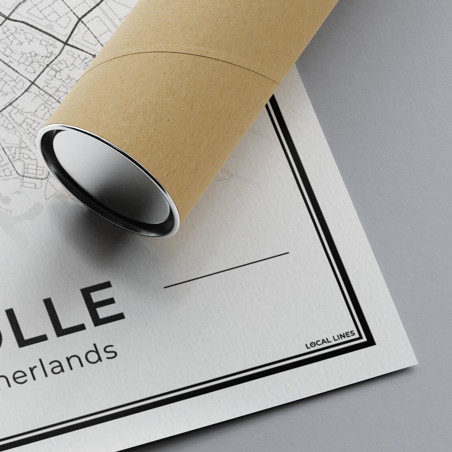 Stadskaart Zwolle Poster Detail van Papier Algemeen