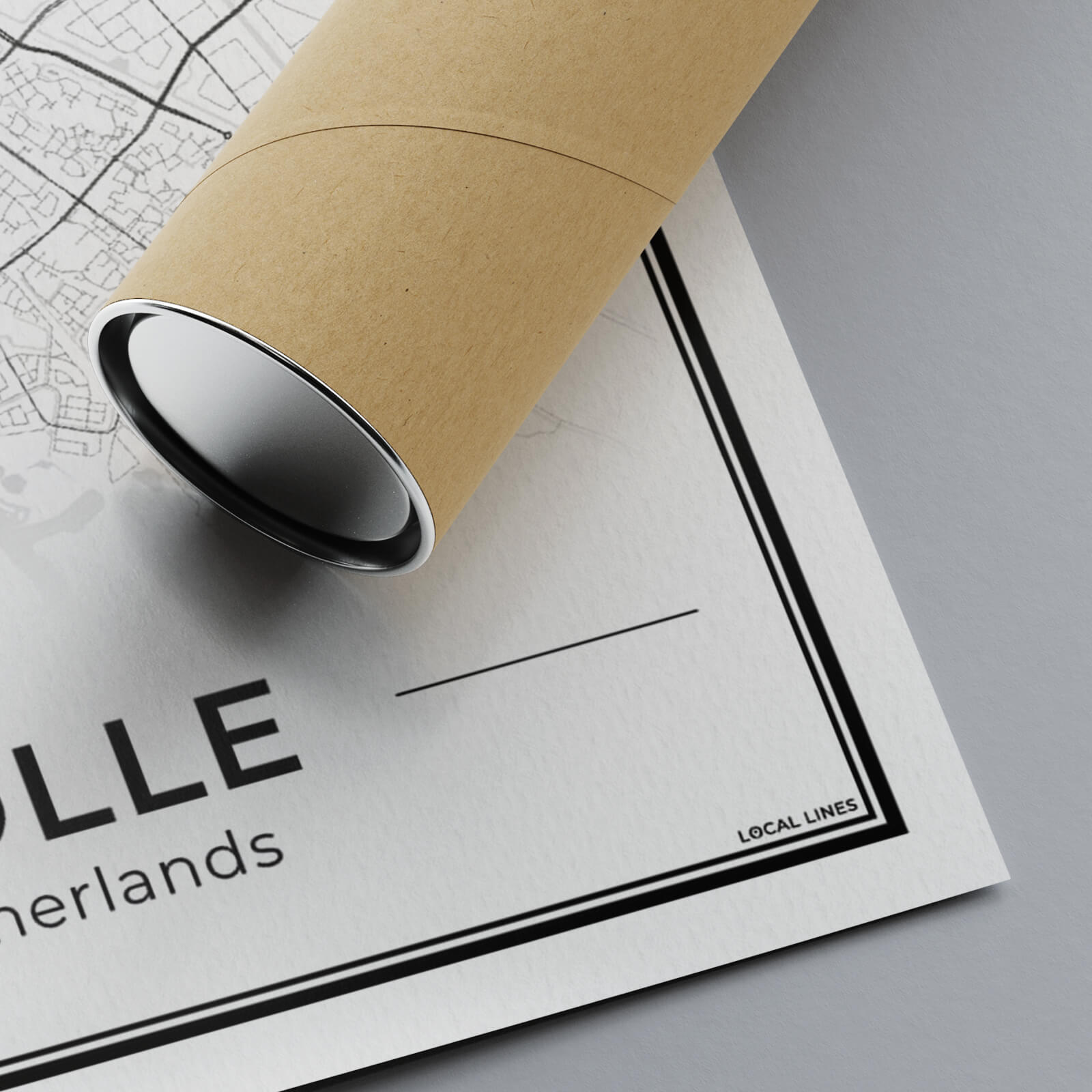 Stadskaart Zwolle Poster Detail van Papier Algemeen